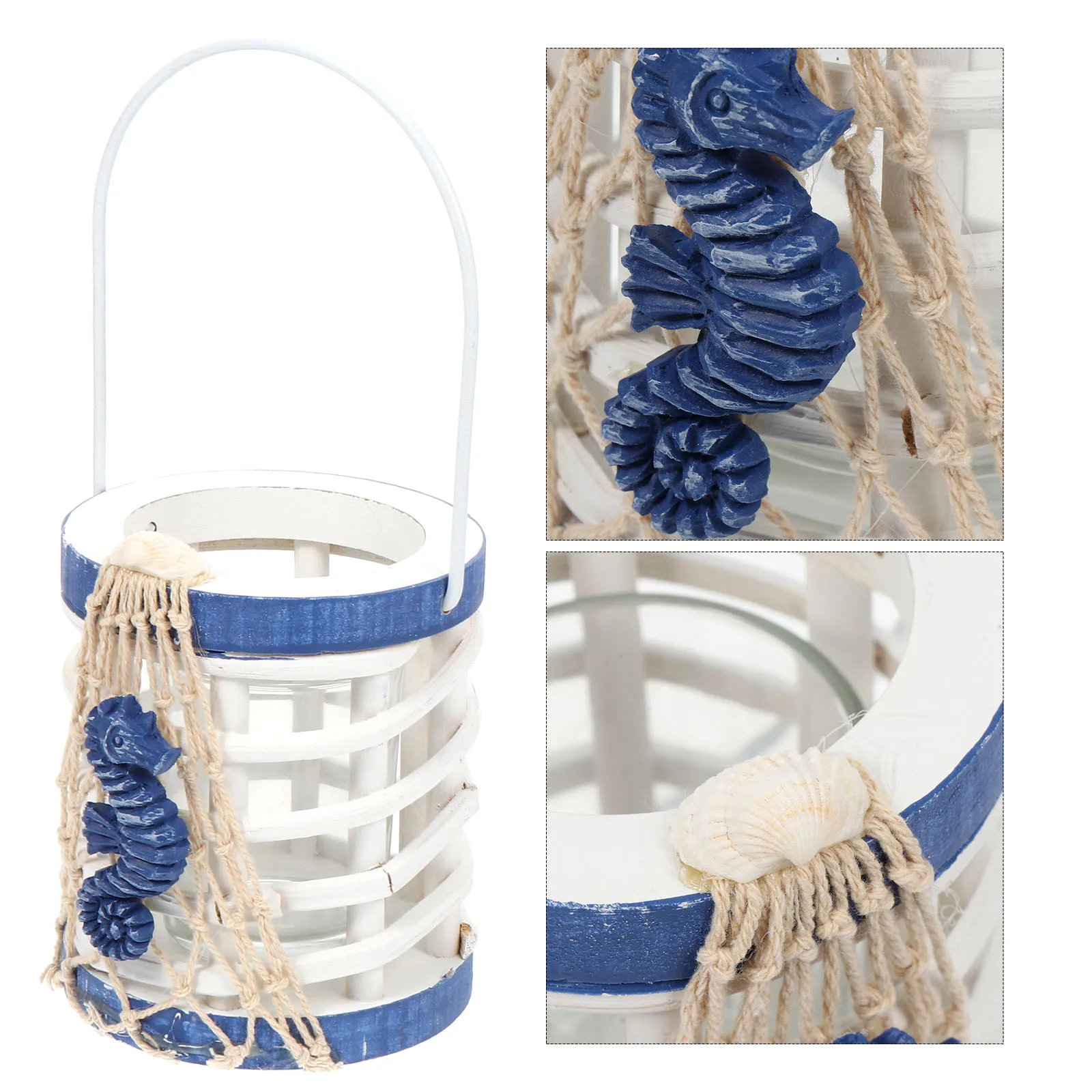 Декоративный подсвечник-держатель в форме морского конька, стиль прованс