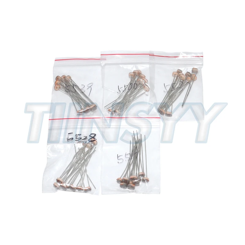 50PCS/lot LDR Photo Light Sensitive Resistor Photoelectric Photoresistor 5528 5506 5516 5537 5539 GL5528 For Arduino