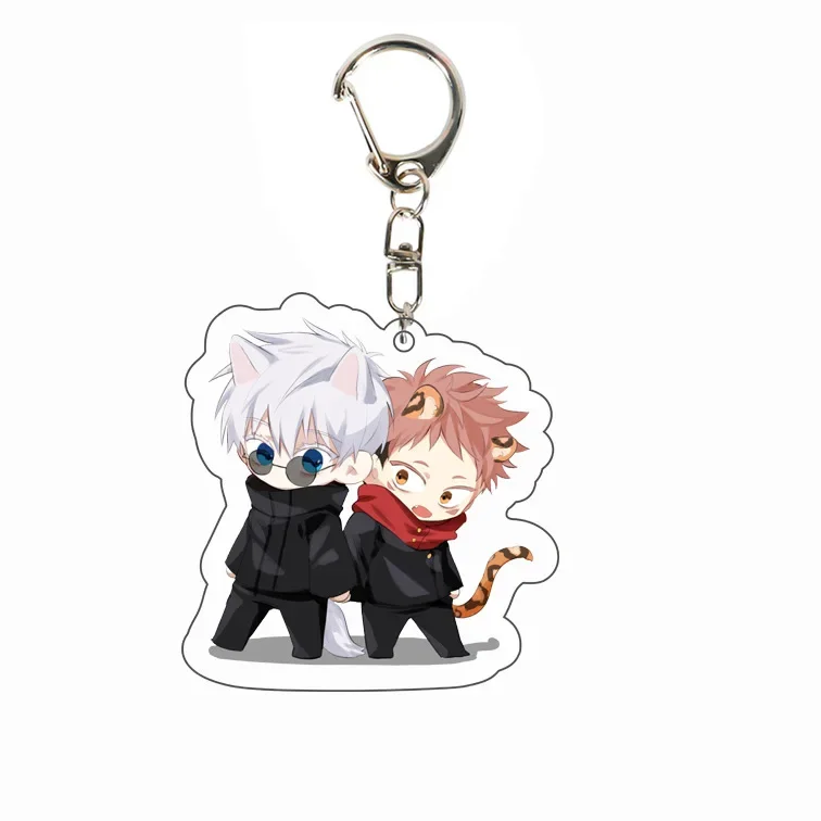 Two Sides Acrylic Keychain Anime Jujutsu Kaisen Theme Gojo Satoru Yuji Itadori Kugisaki Nobara Figure Pendant Keyring Jewelry