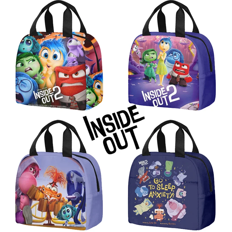 Disney Inside Out 2 Anime 3D Printed Kids Lunch Tote Children Cartoon Cute Food Insulation Bags Fashion Handbags Picnic Bag Gift