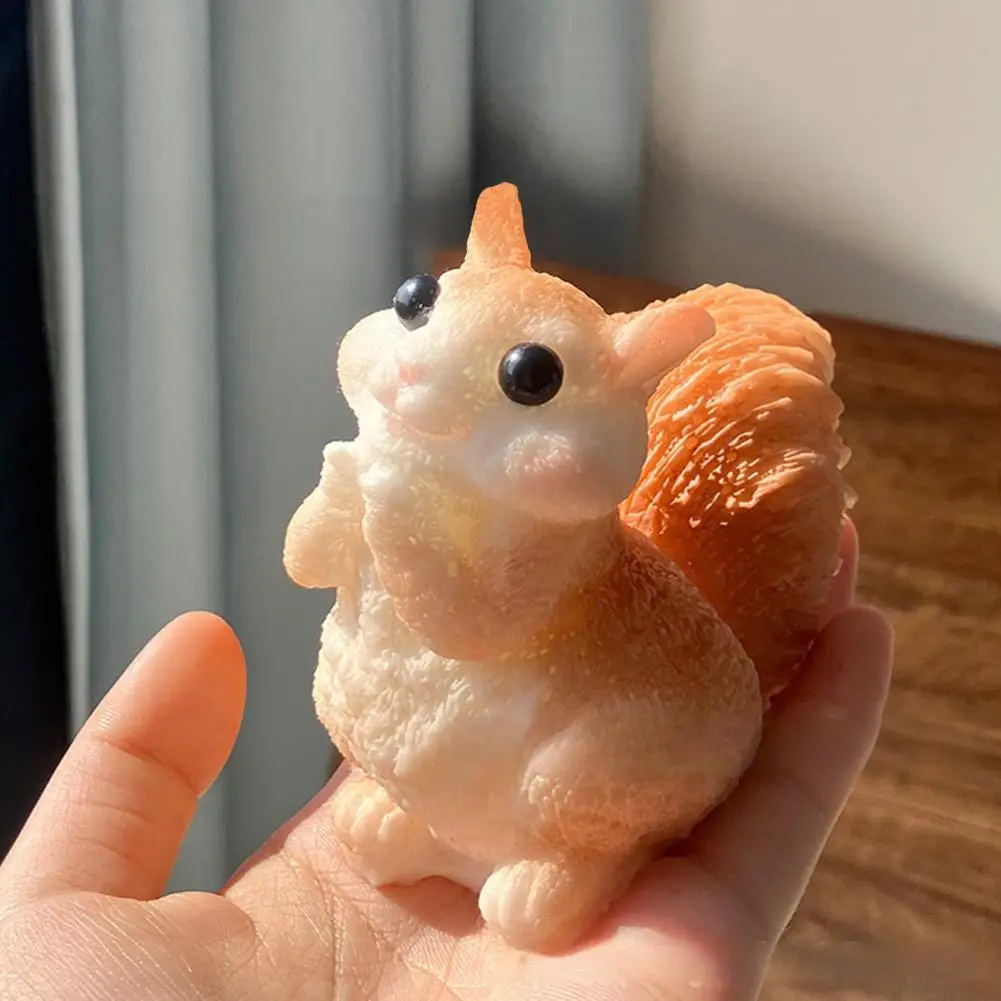 Lovely Simulation Squirrel Gift Squeeze Toy Mochi Stress Relief Toy Reduce Stress Decompression Fidget Toy Boys Party Favors