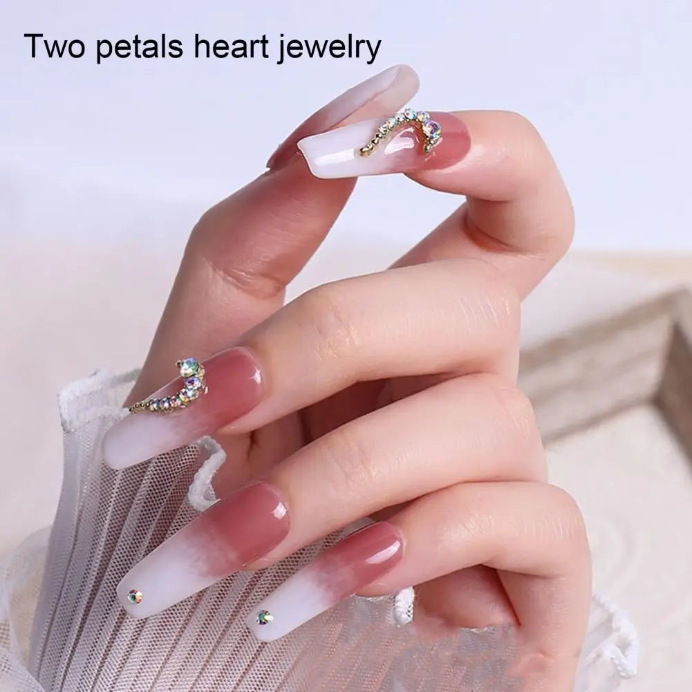 6Pcs  Manicure Decor Eco-Friendly Nail Art Decorations Colorful Heart Rhinestone Flat Bottom High Brightness Nail Ornaments