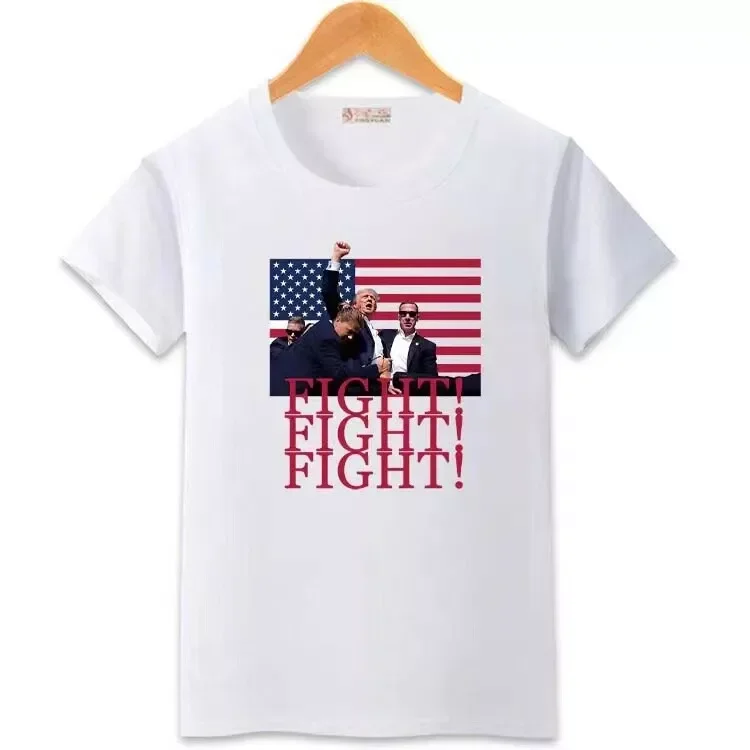 Trump Vance 2024 Outlaw Hillbilly US Flag Vintage T-Shirt for Men Cotton 100% Summer Tops Women