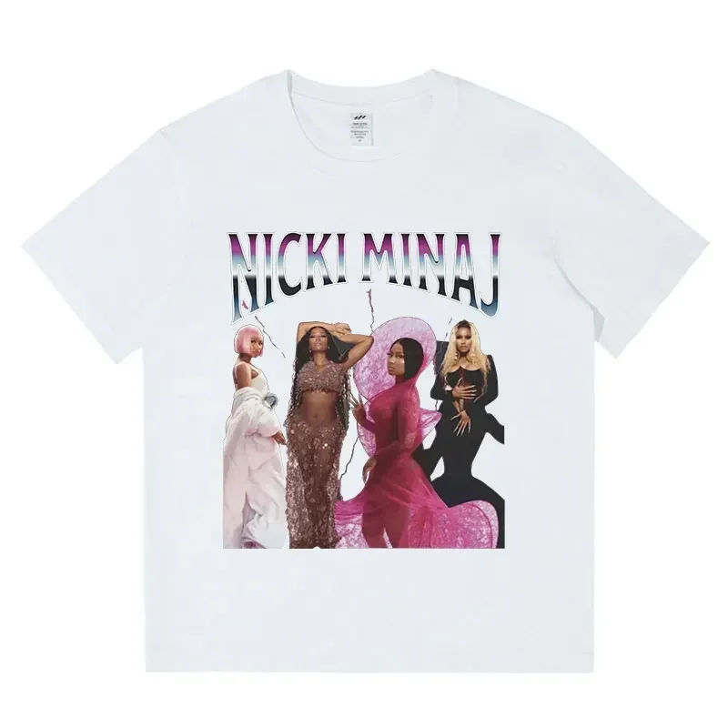 Rapper Nicki Minaj Pink Friday 2 Graphic T Shirt Men Fashion Hip Hop Short Sleeve Oversized T-shirts Casual  Cotton T Shirts