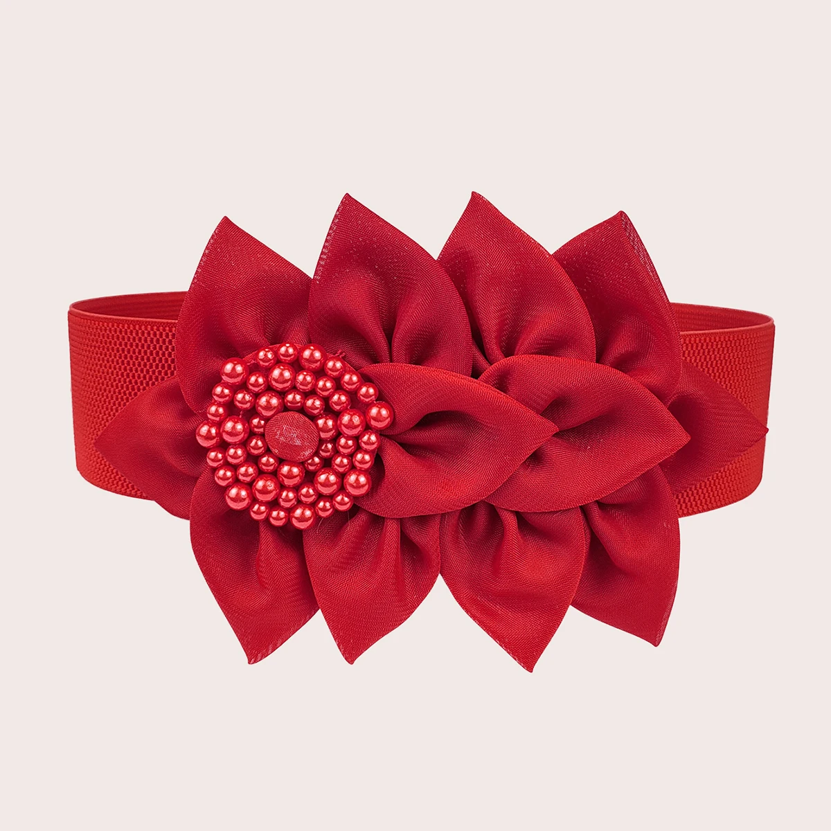 Flower elastic waistband for women's daily commuting dress decoration, waist cover, holiday performance party accessories