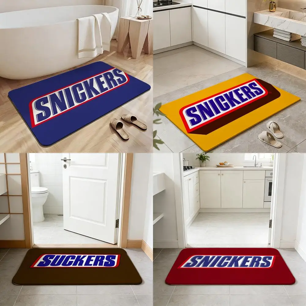 Tapete de Baño Antideslizante de Secado Rápido de Tierra de Diatomeas Food S-Snickers, Tapete Absorbente para Entrada