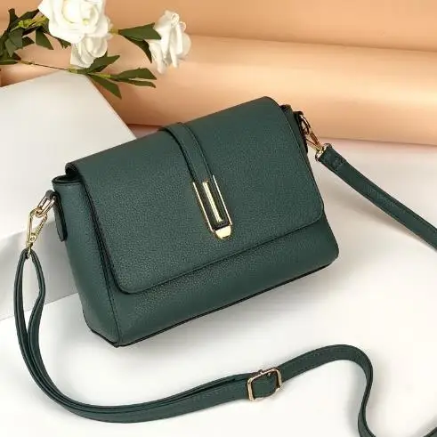 

Женская сумка из мягкой кожи, сумка через плечо на одно плечо, модная сумка для мамы среднего возраста, маленькая квадратная сумка с текстурой