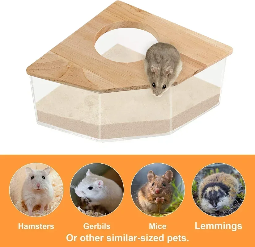 

Hamster Bathroom House Sandbox Full Transparent Urine Sand Basin Golden Bear Supplies Sand Bath Container Hamster Bathroom