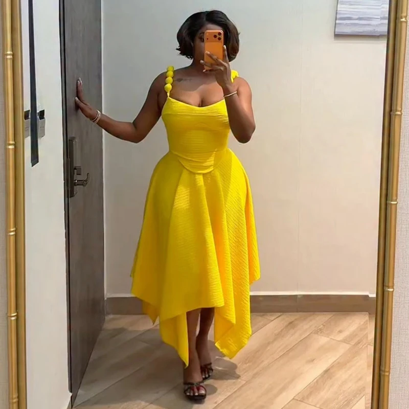 New African Fashion Women 2 Piece Set Strap Lace Up Back Crop Top and Irregular Long Skirt Suit Vacation Outfits