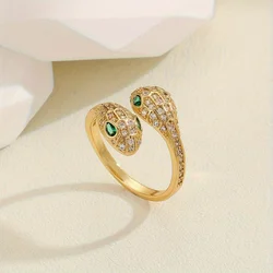 1pcs High-end Style Personalized Design Fashionable Men and Women Snake-shaped Adjustable Open Ring