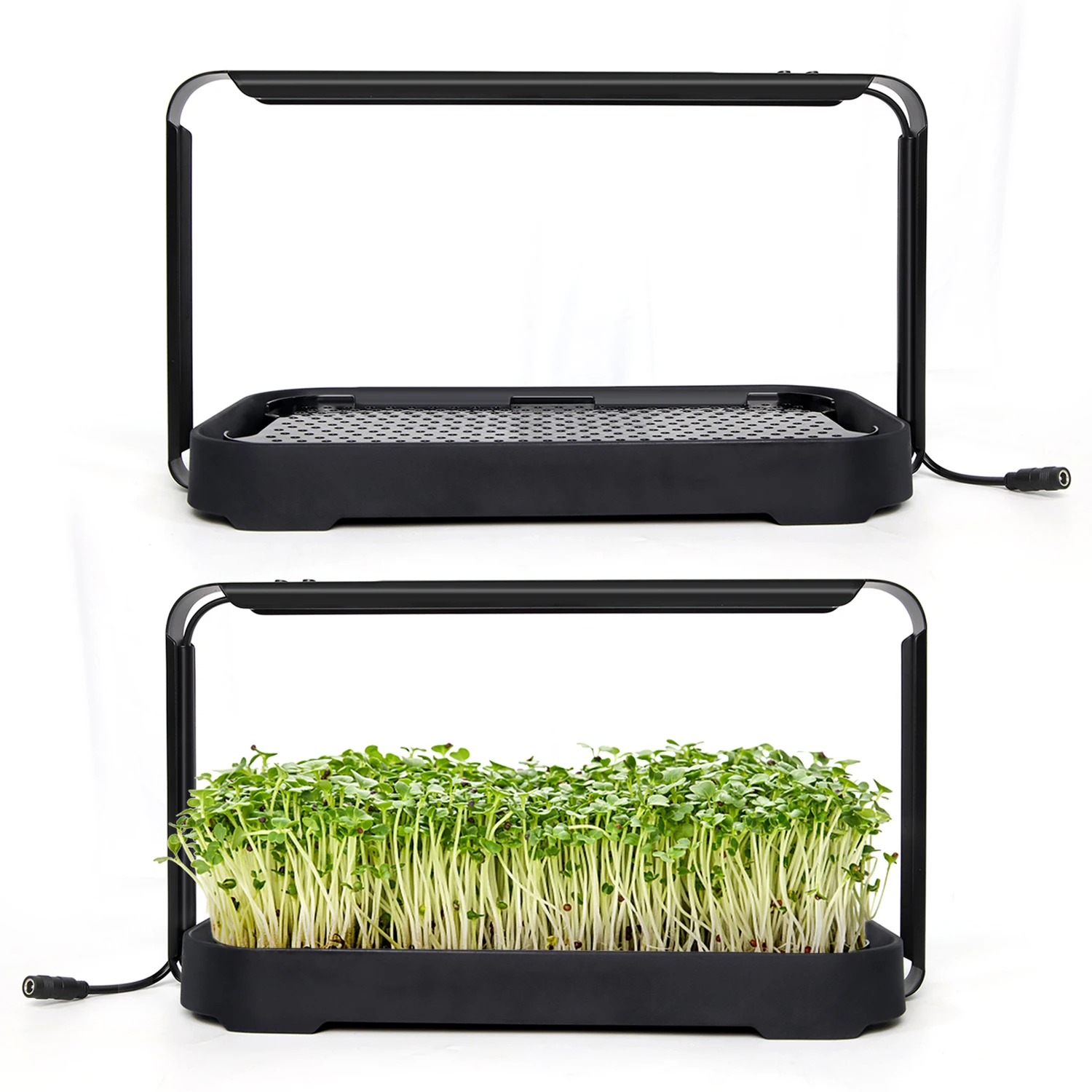 Smart Mini Desk Hydroponics Bean Sprout Grow Tray Microgreen Growing Kit System 16W 120 Beam Angle Timer Full Spectrum Light