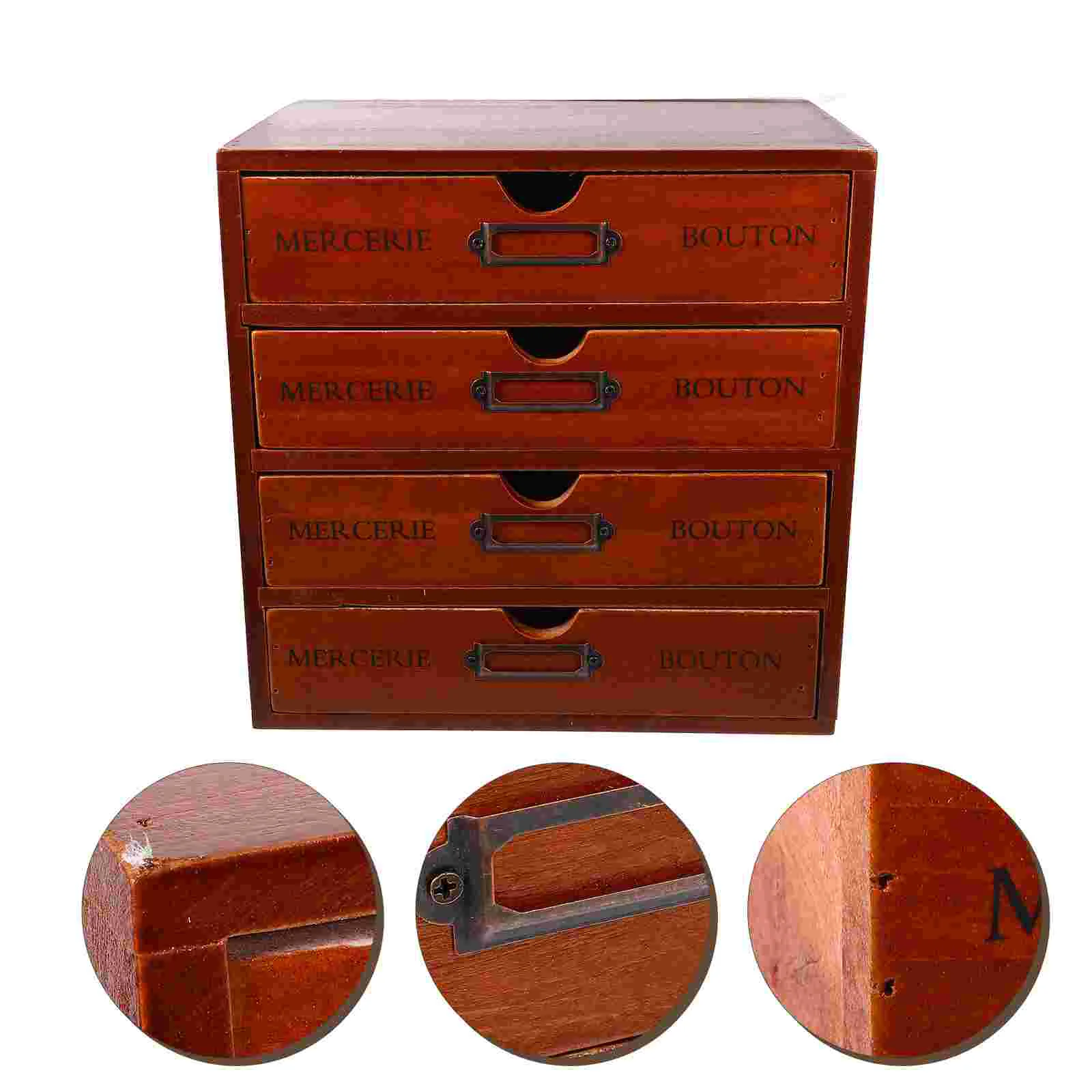 

Drawer Storage Box Wood Jewelry Case Multi-use Sundries Holder Office Desk Organizers Monitor Stand for