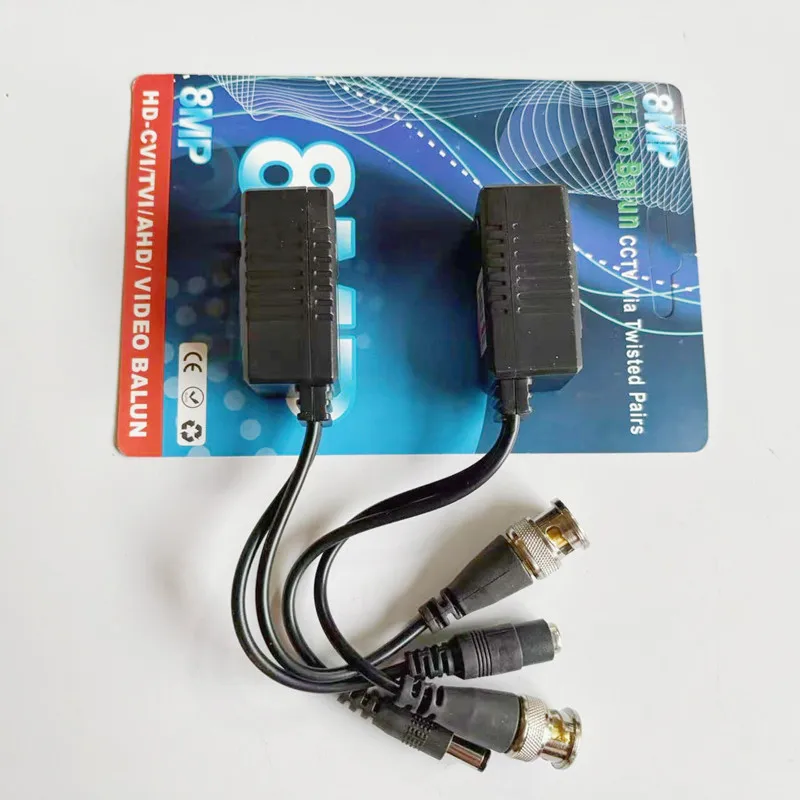 

8MP HD Video Balun BNC TO RJ45 2 IN 1 BNC + DC Balun CCTV Twisted Pair For CCTV AHD/CVI/TVI/CVBS Camera