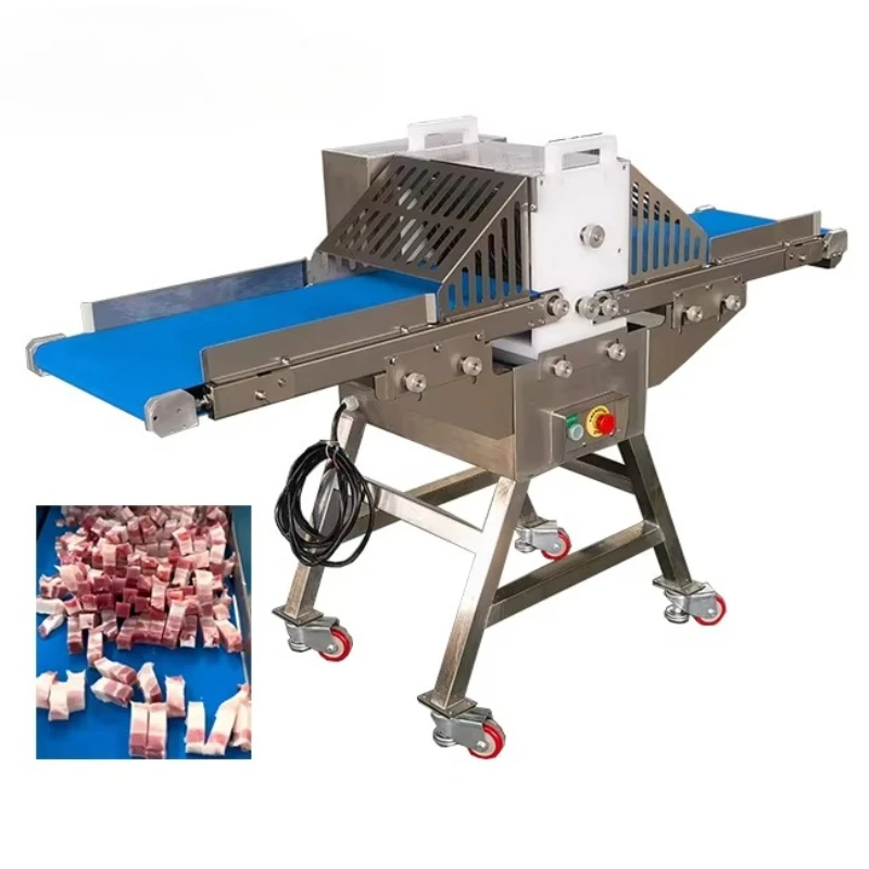 New high-speed automatic food cutting machine, cutting equipment pork belly strip cutting machine, fresh meat strip cutting