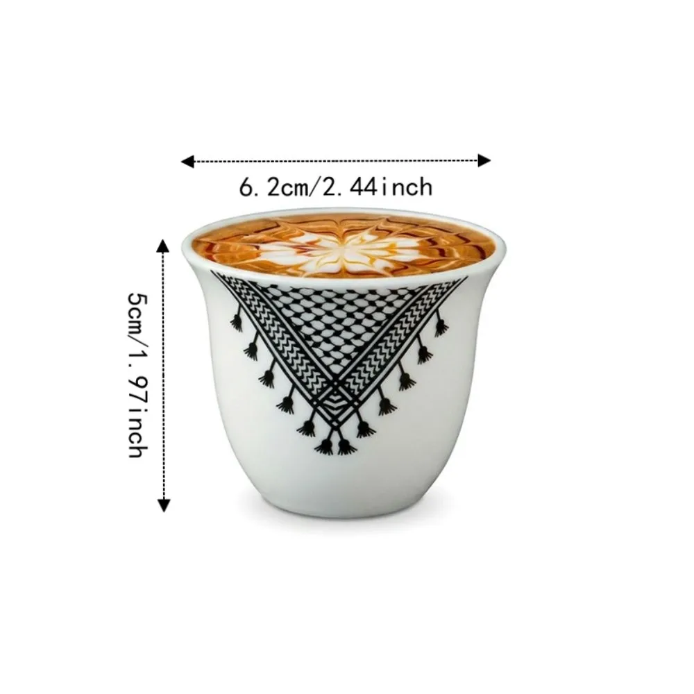6 Piece Household Ceramic Turkish Coffee Cup 70 ML Middle Eastern Style Espresso Cup Mini Vintage Tea Cup Office - view 6