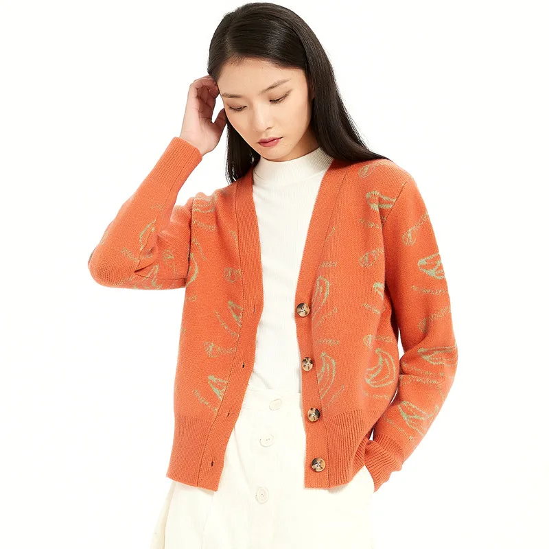 

2024 New Jacquard Base Sweater For Inner Outer Wear Slim Fit And Short Style Contrasting Color Knit Cardigan Jacket топ Tops кар