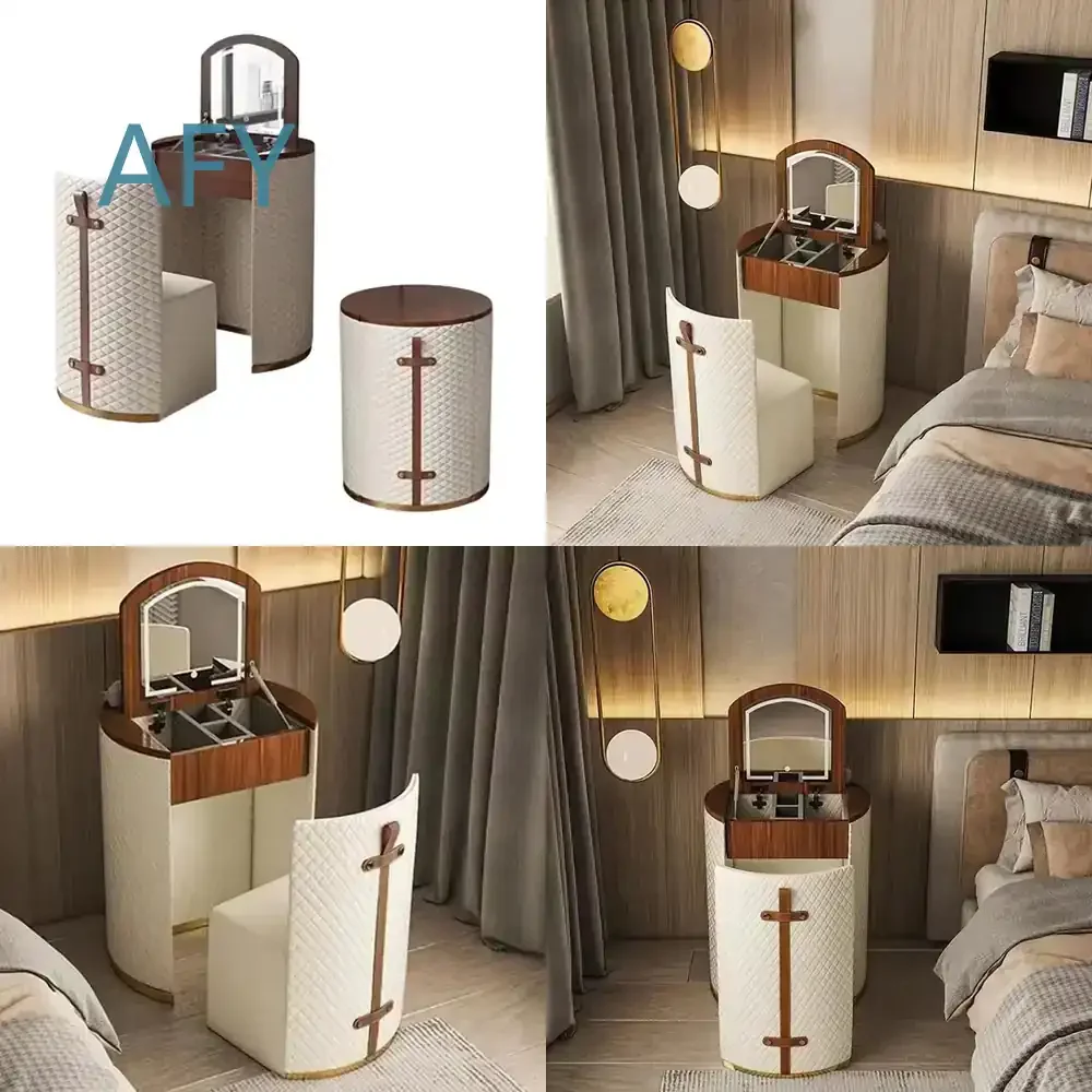 Minimalistischer Europäischer Stil Schlafzimmermöbel Nordischer Kleiner Schminktisch Set mit Spiegel für IKEA für MUJI für ZARA HOME