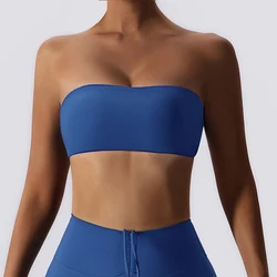 Sports Bra Women Fitness Bra Intimate Strapless Bustier Bandeau Breathable Wrapped Chest Gym Tops Sports Underwear Yoga Bra