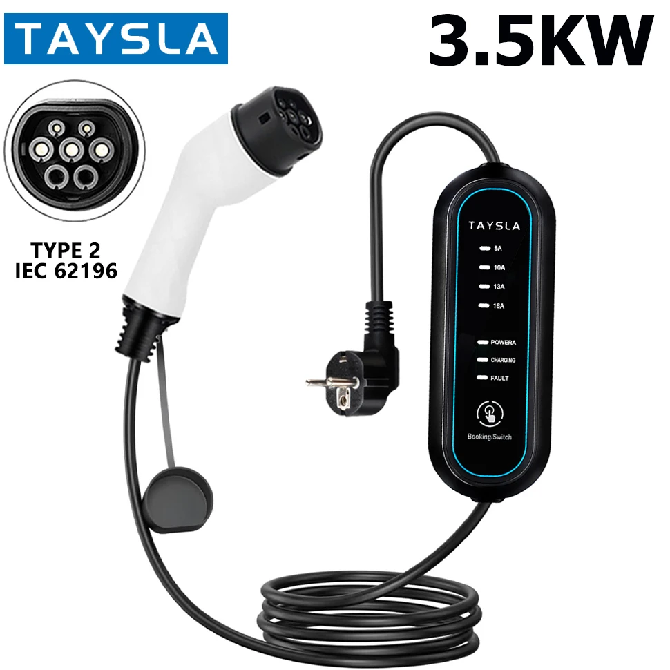 

TAYSLA Type 2 Electric Vehicle Charging Cable IEC62196-2 16A EVSE Type 1 SAE J1772 Electric Vehicle EU Plug