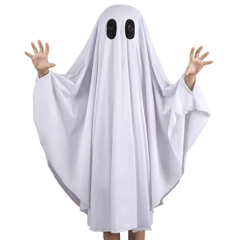 

Adult Ghost Costume White Robe Overhead Halloween Party Thriller Theme Costume Accessories Stage Performance Traditional Hanfu