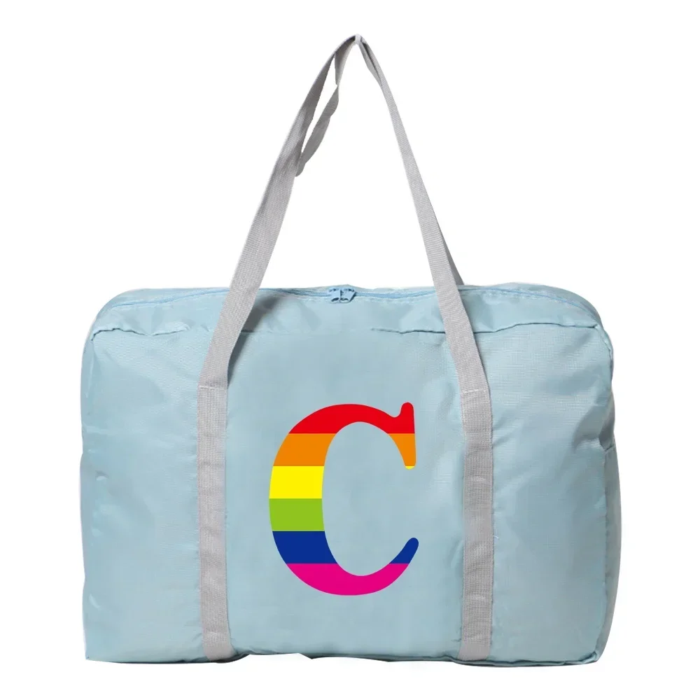 Sac à main de voyage léger et de grande capacité avec impression arc-en-ciel pour loisirs, voyages à court terme, vacances, fitness et voyages