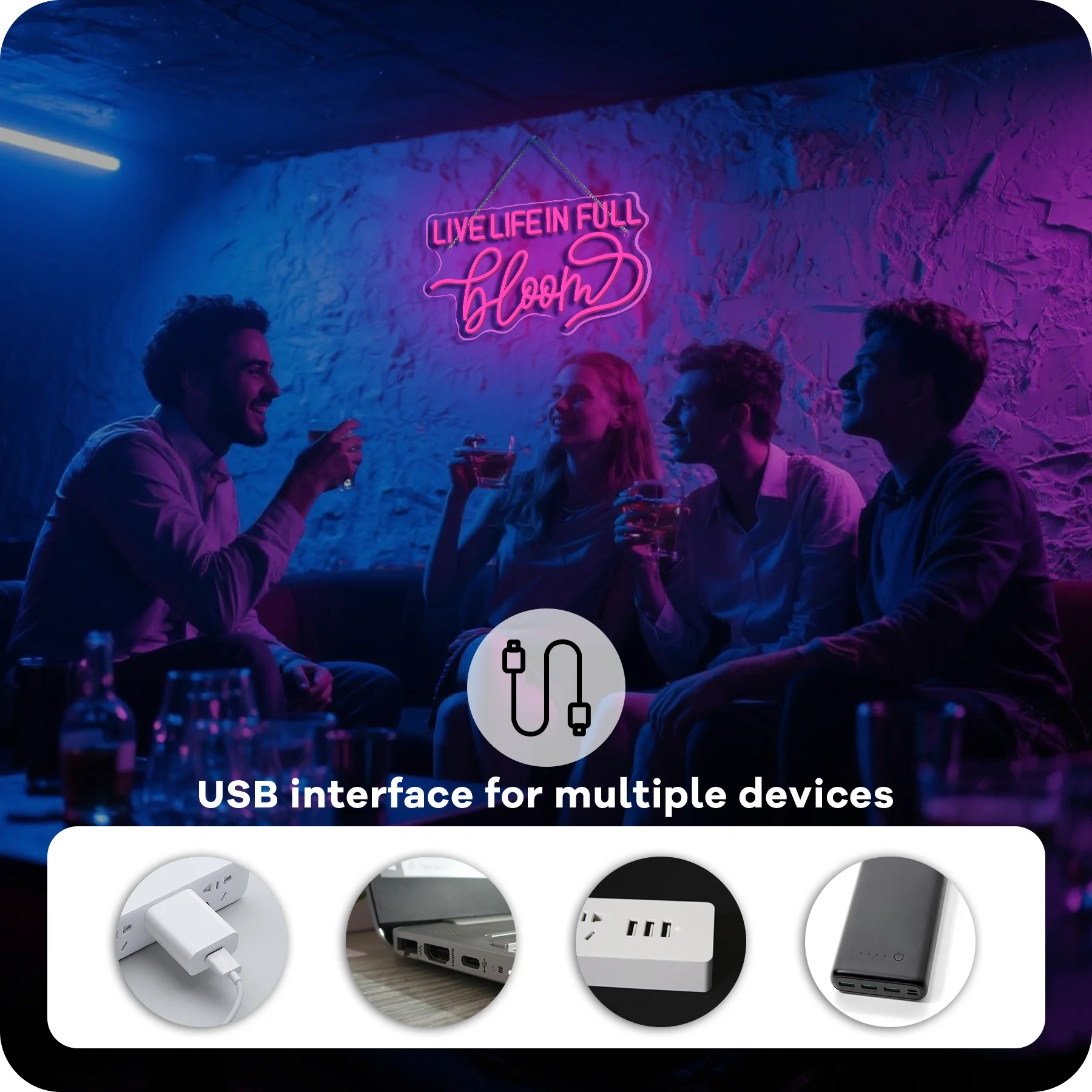 Letrero de neón Vive Life In Full