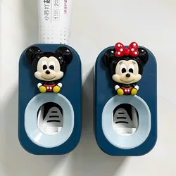 Disney Mickey Mouse Toothpaste Squeezer Kawaii Cartoon Minnie Automatic Toothpaste Dispenser for Children Bathroom Supplies