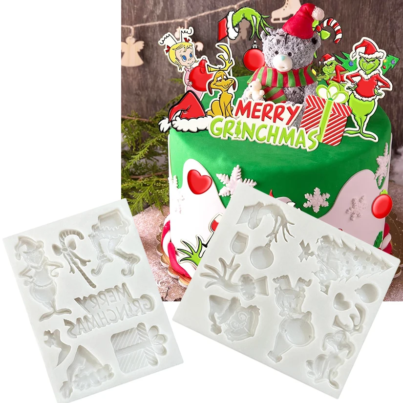 Reindeer Christmas Box Tree Silicone Mold Sugarcraft Chocolate Cupcake Baking Mold Fondant Cake Decorating Tools