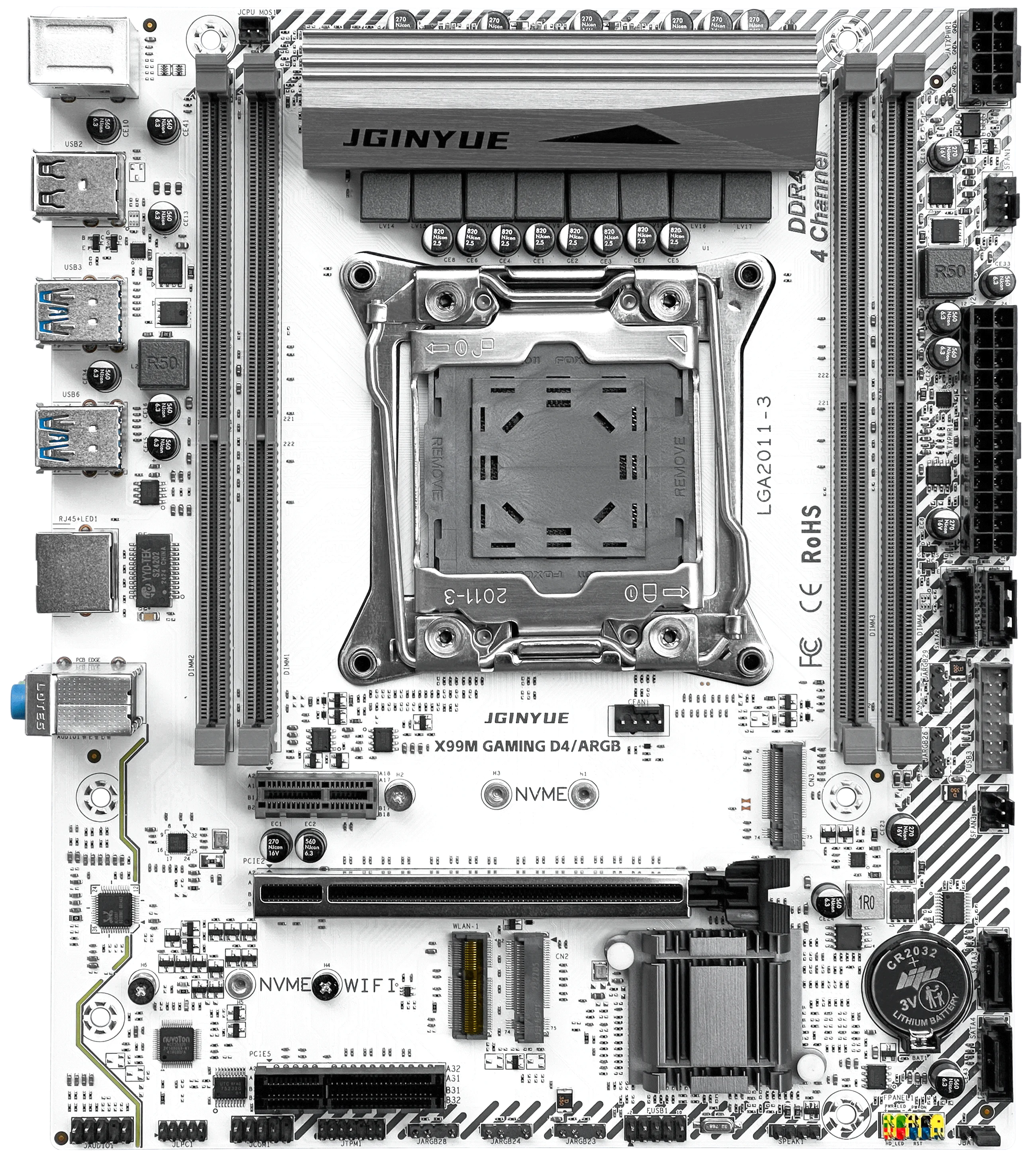 Motherboard LGA 2011-3 Support Xeon E5 V3 V4 CPU Supports ARGB ​DDR4 RAM Memory M.2 NVME ATX X99M GAMING D4 ARGB