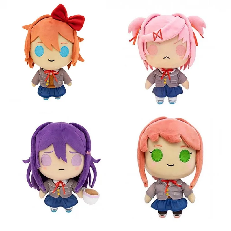 25cm Hot Cute Doki Doki Literature Club! Plush Toys Anime Monika Natsuki Sayori Yuri Stuffed Toy Kawaii Cotton Soft Plushie Gift