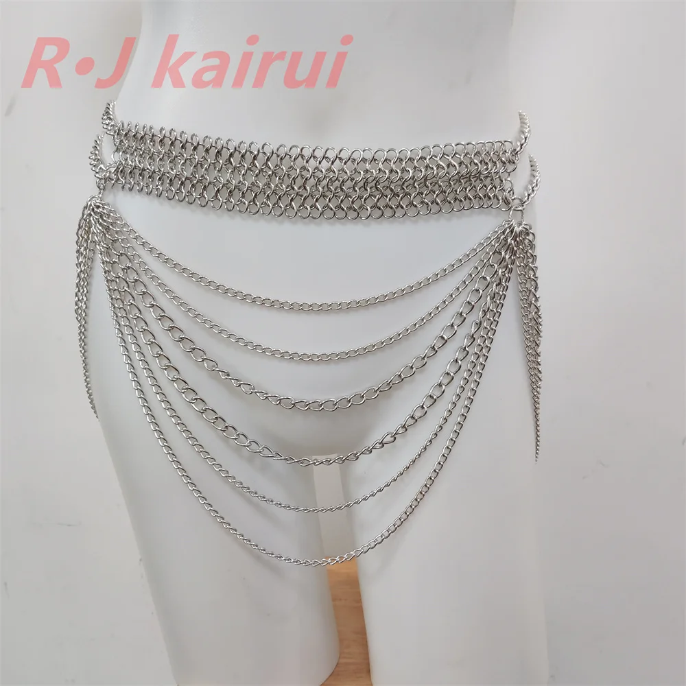 

RJ Новый стиль, цепочки из железного сплава, живот, уникальный дизайн, многослойные серебряные поясные цепочки, 3 цвета