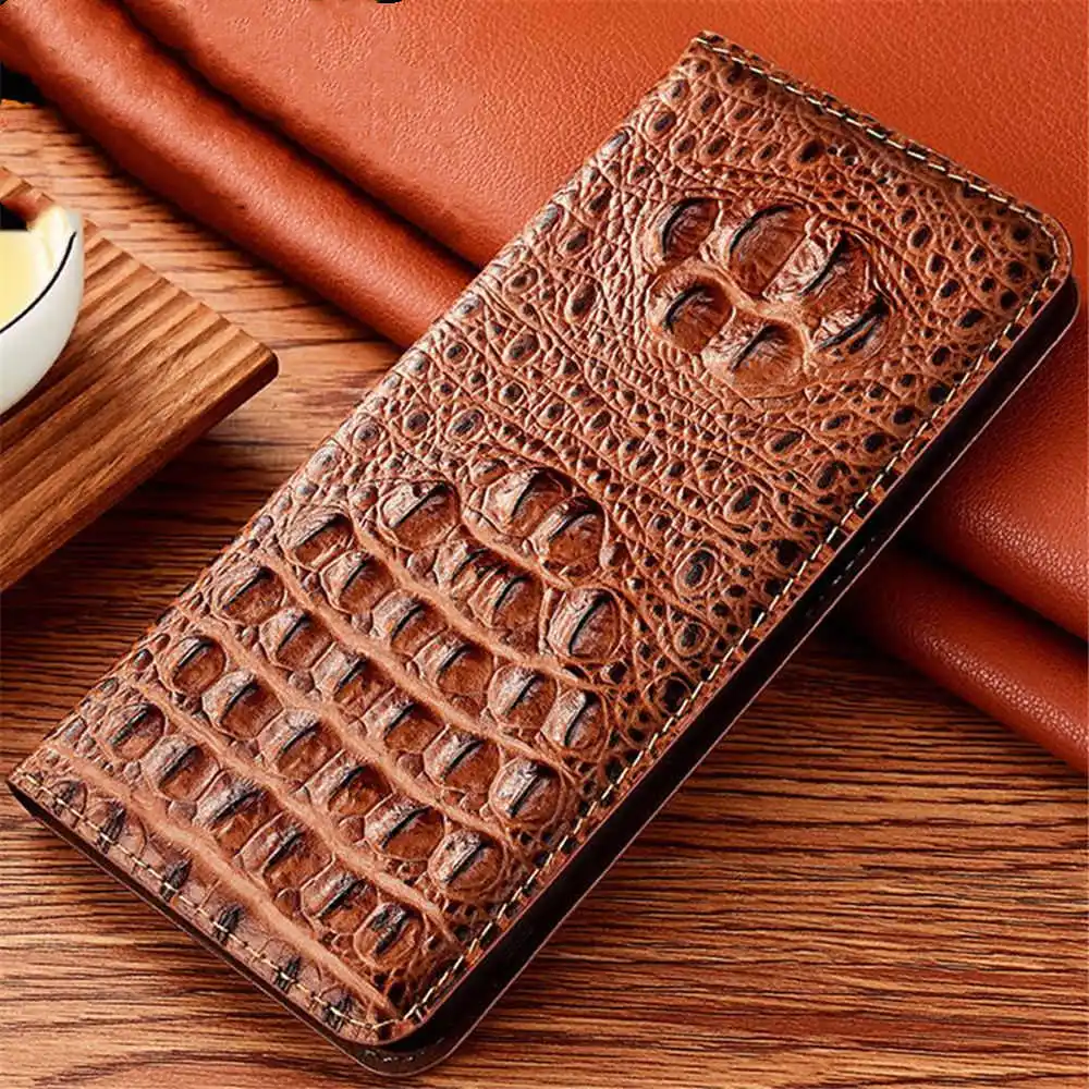 Retro 3D Crocodile Genuine Cowhide Leather Case for iPhone 16 15 14 13 Pro Max Card Slot Holder Cover