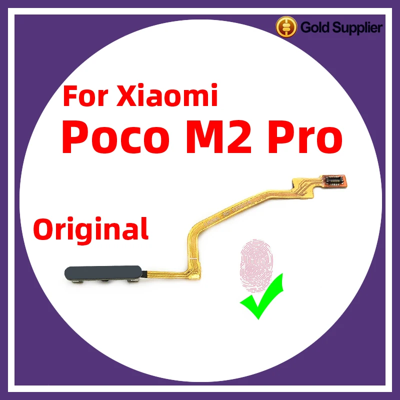 

Original For Xiaomi Poco M2 pro Fingerprint Sensor Home Return Key Menu Power Button Flex Ribbon Cable