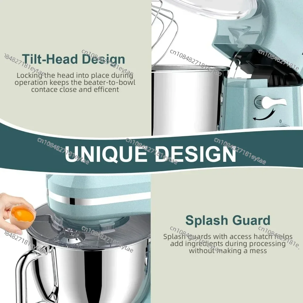 Electric mixer with 10 gears and 6.5 gallon heat-resistant stainless steel mixing basin