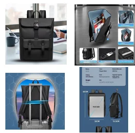 Casual Men Backpack Business Office Laptop Pack YKK zipper Korea Notbook College for women USB Charging Travel