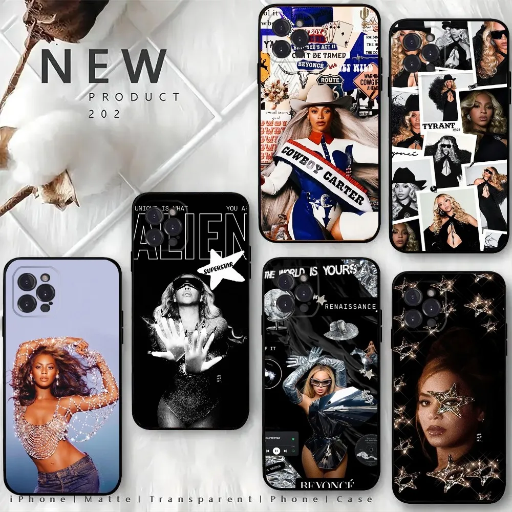 Singer B-Beyonce new Phone Case For iPhone 16,15,14,13,12 Mini 11 Pro XR,X,XS,MAX 7,8 Plus Silicone Cover Soft Black