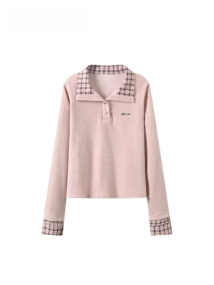 

plus Size Ne Long Sve Base irt Women's Inner Wear Slimming Versatile Anti-Aging Trendy Autumn Polyester Fiber