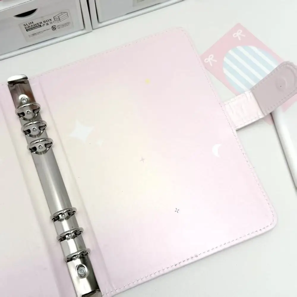 1pc PU Photo Card Binder A5 Bow Star Patterns 3-inch Photocard Holder Loose-leaf Storage Booklet for  & Idol Cards