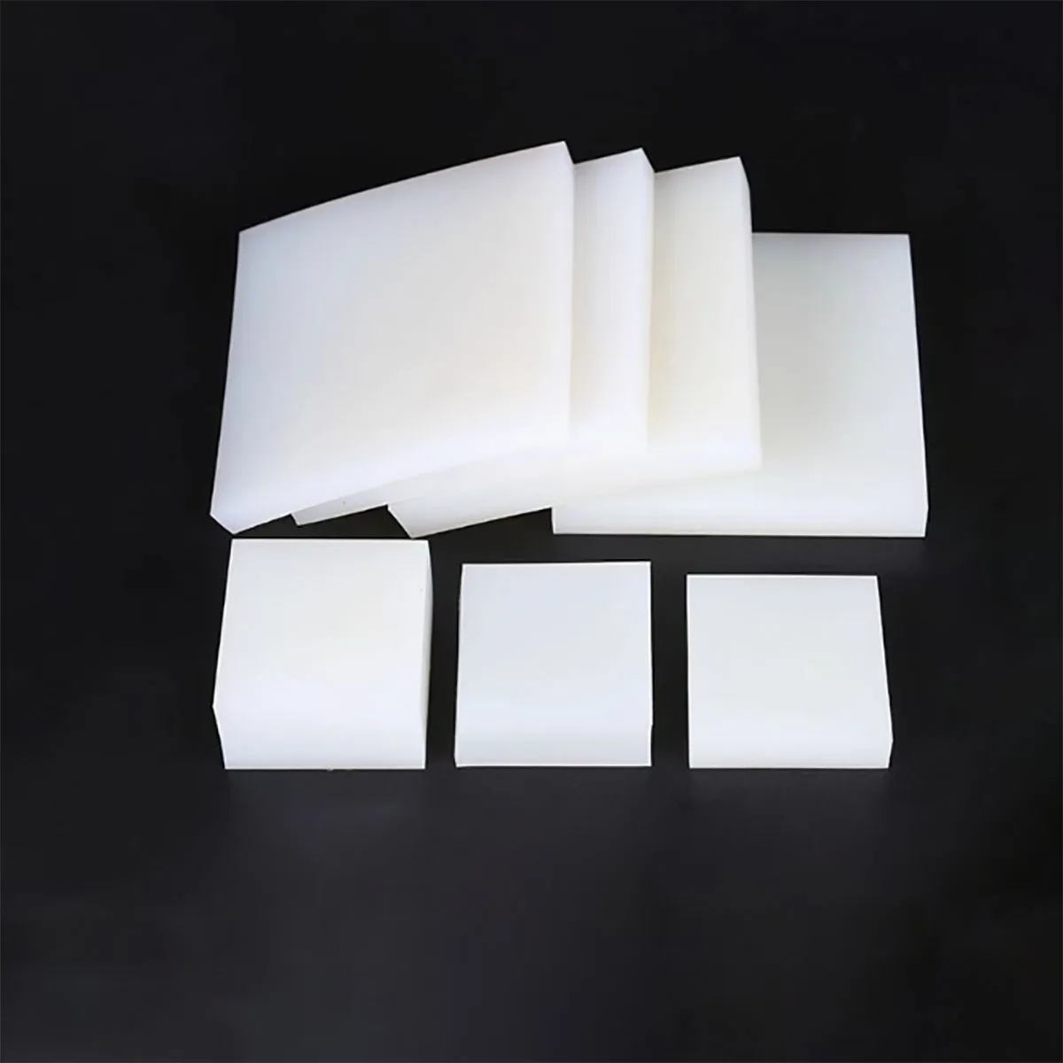 Feuille de caoutchouc de silicone blanc, plaques carrées de gel de pton, tampons antichocs, haute température, large 50-300mm, optique 1-50mm