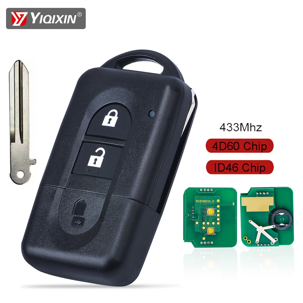 مفتاح السيارة الذكي عن بعد لنيسان X-trail قاشقاي ميكرا باثفندر NV200 نافارا جوك ديوك نوت 433 ميجا هرتز ID46 4D60 رقاقة بدون مفتاح الذهاب