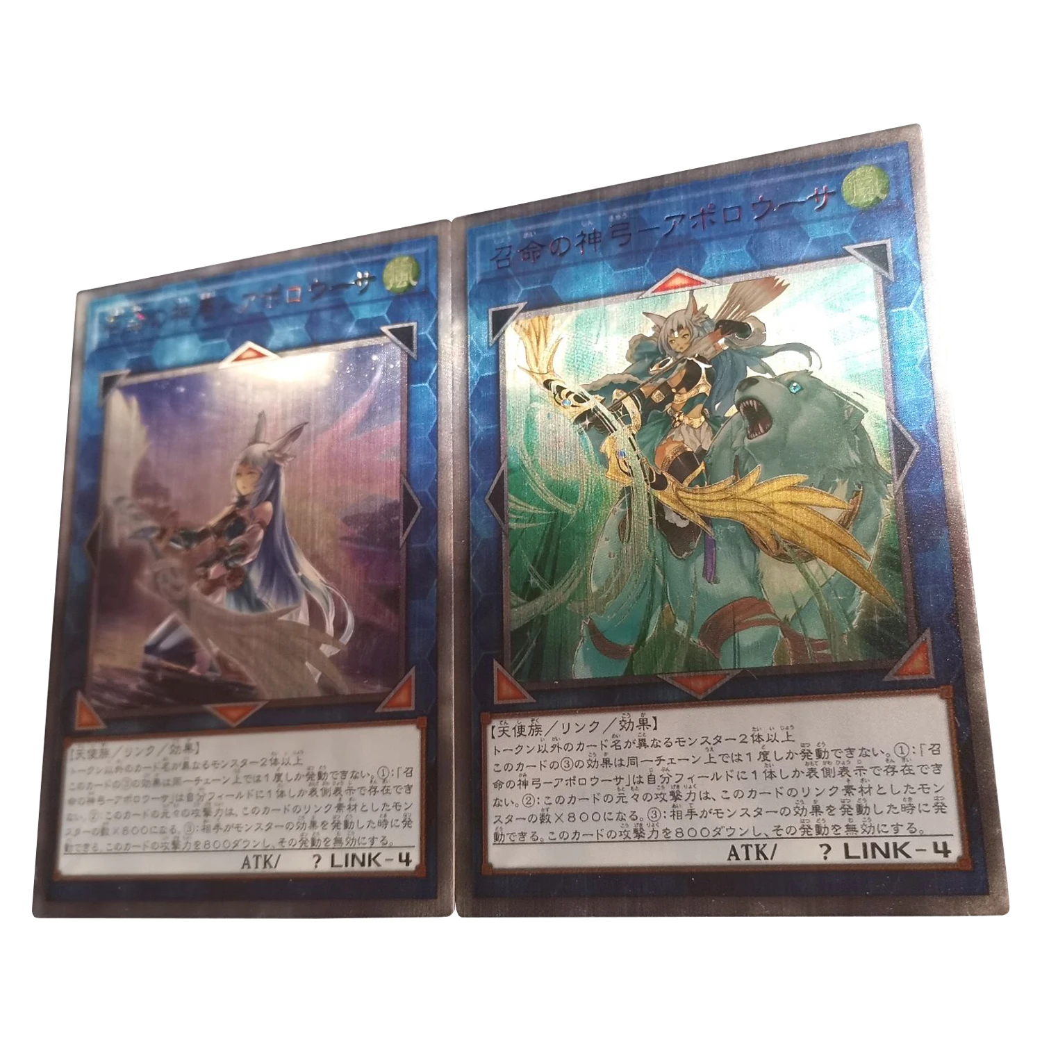 

2Pcs/set Yu-Gi-Oh Apollousa Bow of the Goddess Flash Card Kawaii Classic Anime Game Collection Cards Diy Gift Toy