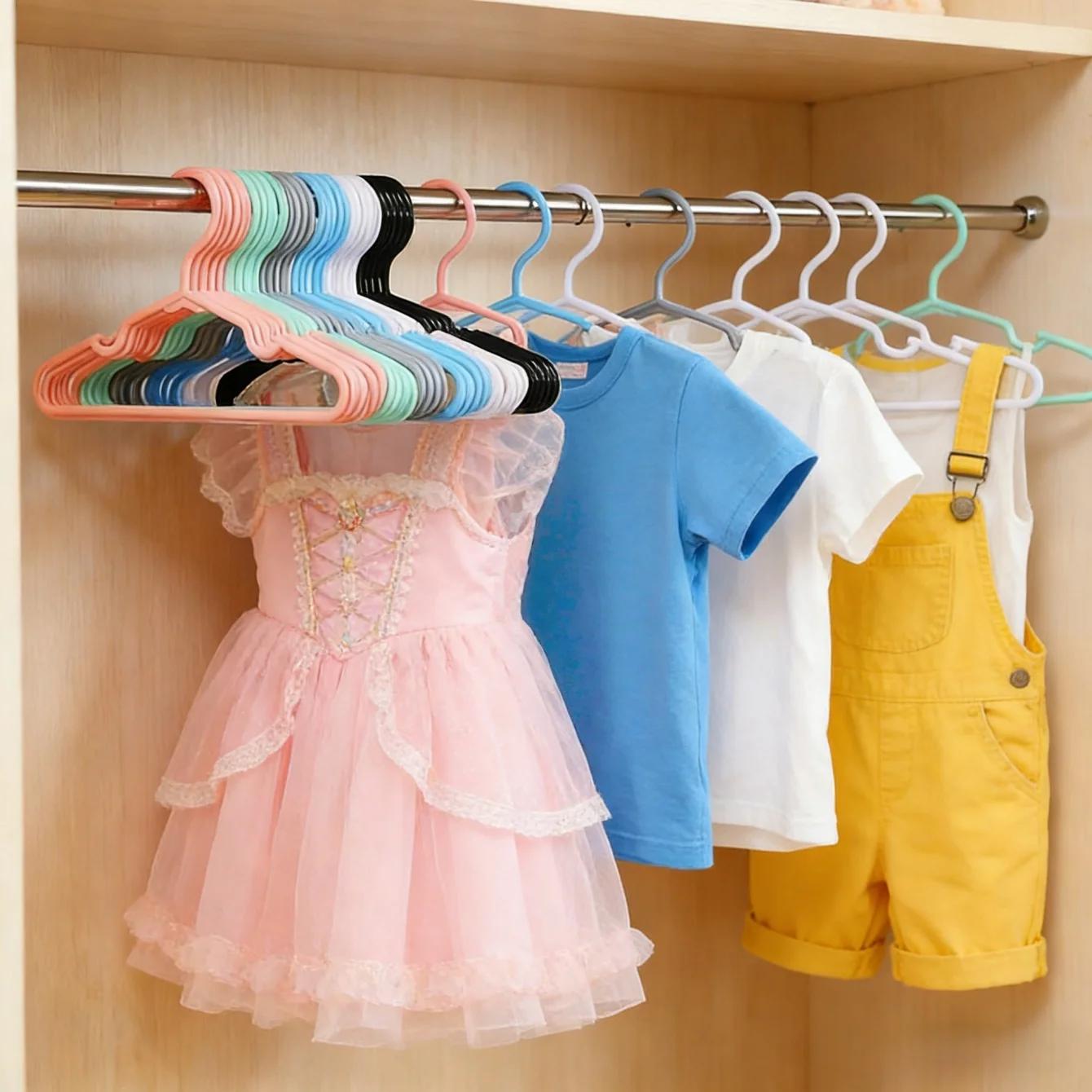10/20Pcs Non-Slip Clothes Hangers for Infant & Child, Durable Plastic Children's Hangers for Closet, Pants, Coats, Skirts