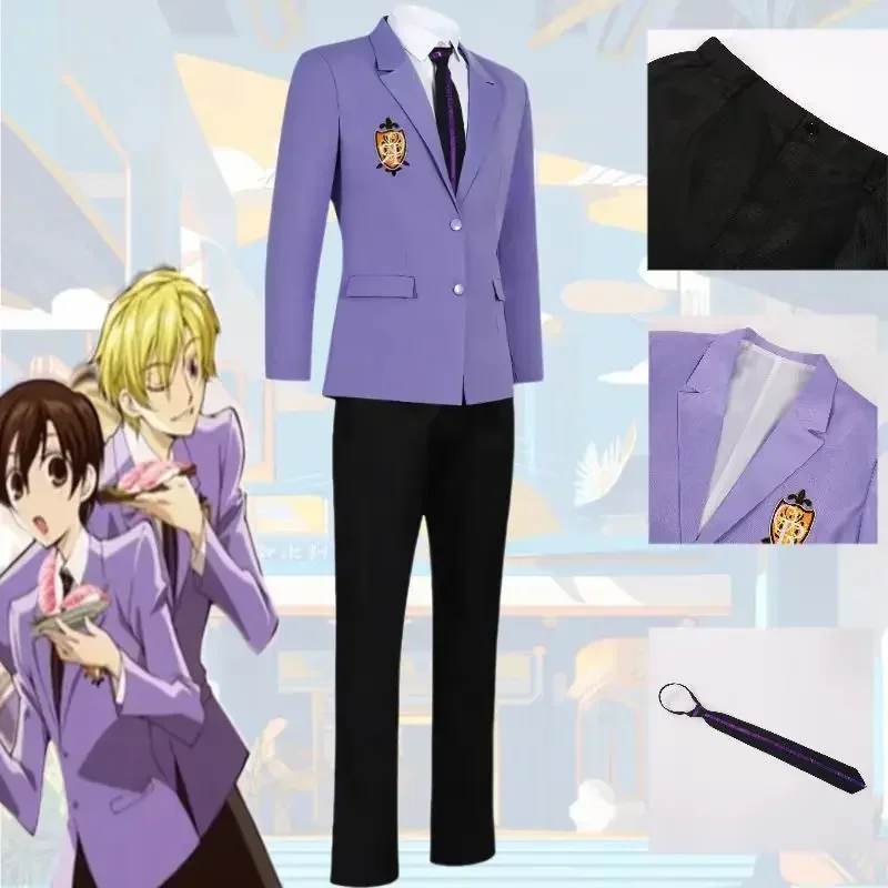 Fujioka Haruhi Cosplay Costume Anime Ouran High School Host Club Suou Tamaki School Uniforms Halloween Party Suits for Men Woman