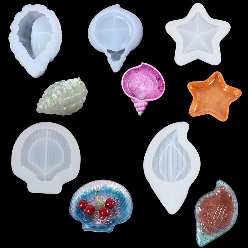 

Новая форма DIY кристаллическая смола океанская серия коробка для хранения форма морская звезда раковина лоток для хранения силиконовые декоративные формы для орнаментов