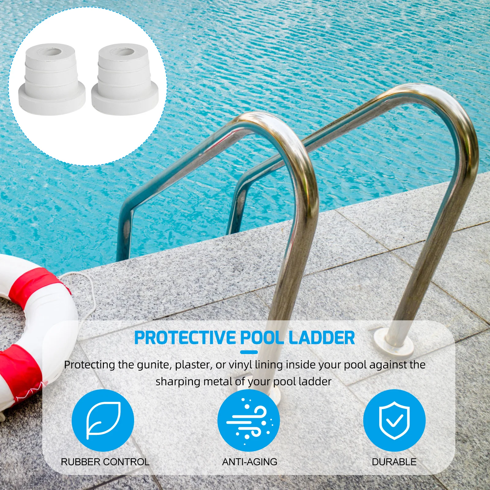 

Ladder Rubber Bumper Premium Anti-Aging Swimming Pool Ladder Stopper Replacement Parts For Spa Water Pool Safety Accessory