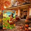 Thanksgiving Fall Farm Turkey Garden Flag 12x18 Inch Decor jjp