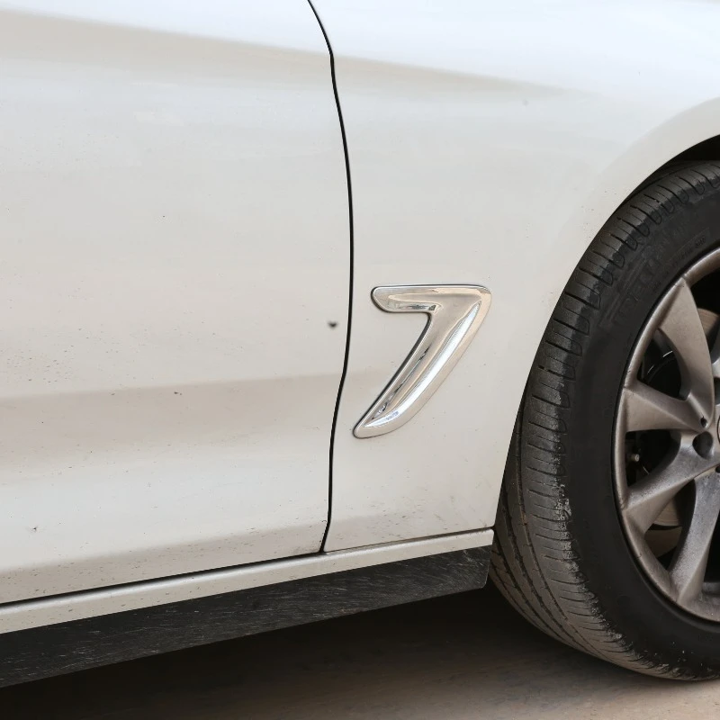 لسيارات BMW 3 Series GT F34 2018-2019 ABS الفضة سيارة الجانب غطاء فتحة التهوية هود الحافة الحاجز ملصق الكسوة اكسسوارات السيارات #5