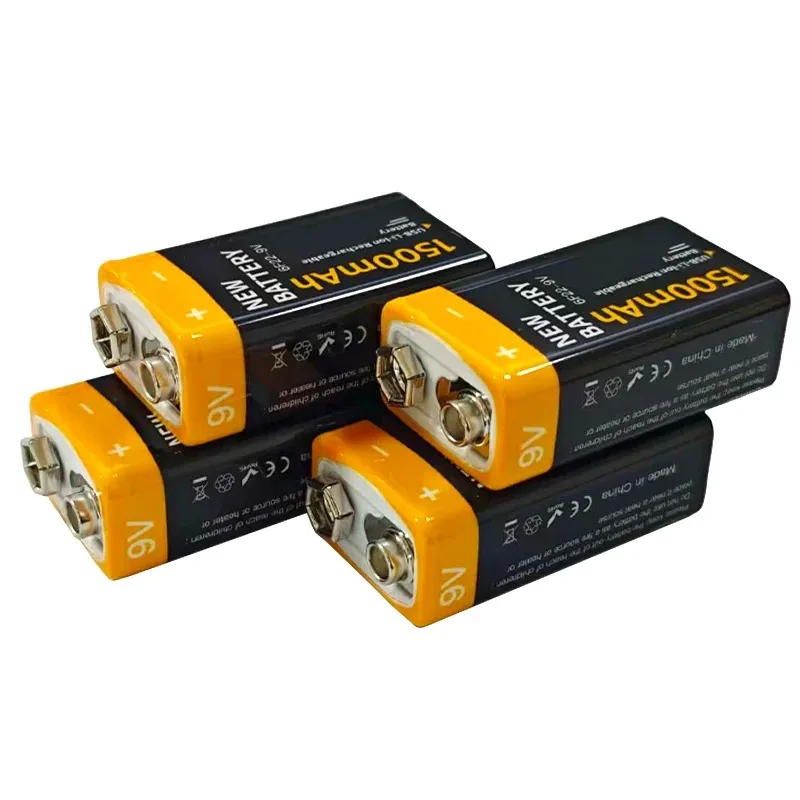 9V USB Premium Quality Rechargeable Lithium-Ion Battery, 1500mAh Type-C Charging, Suitable for Microphones, Toys, Meters and Oth