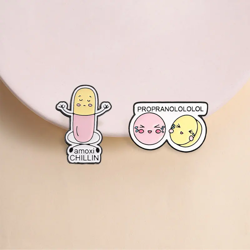 Propranolololol Anxious Pills Enamel Pin, Nervous Capsule Brooch For Medical Humor Lovers And Pharmacy Student Style