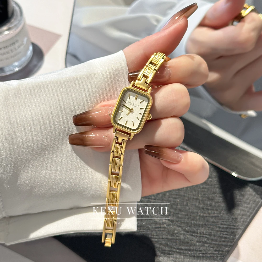 

Женские часы SKHL, женские часы изящного золота/серебряного браслета, элегантные женские часы с прямоугольным циферблатом оптом